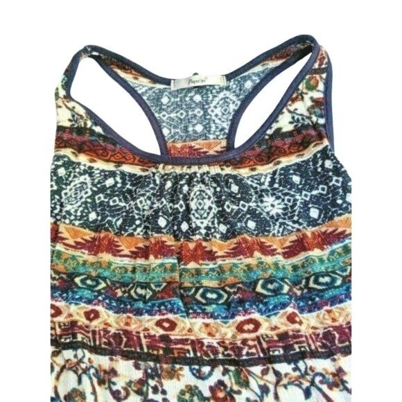 Papaya Womens Sleeveless Boho Print Top S - Picture 5 of 7